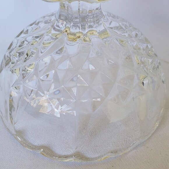 4 Cristal d'Arques Longchamp Footed Bowls Fruit Dessert Scalloped Rims - Picture 5 of 9